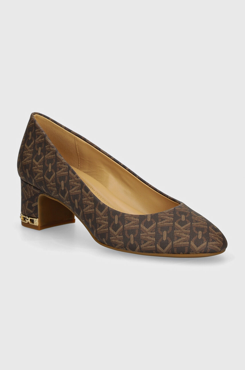 MICHAEL Michael Kors pumps June culoarea maro, cu toc drept, 40T4JUMP1B 212 MICHAEL Michael Kors pumps June culoarea maro, cu toc drept, 40T4JUMP1B 212