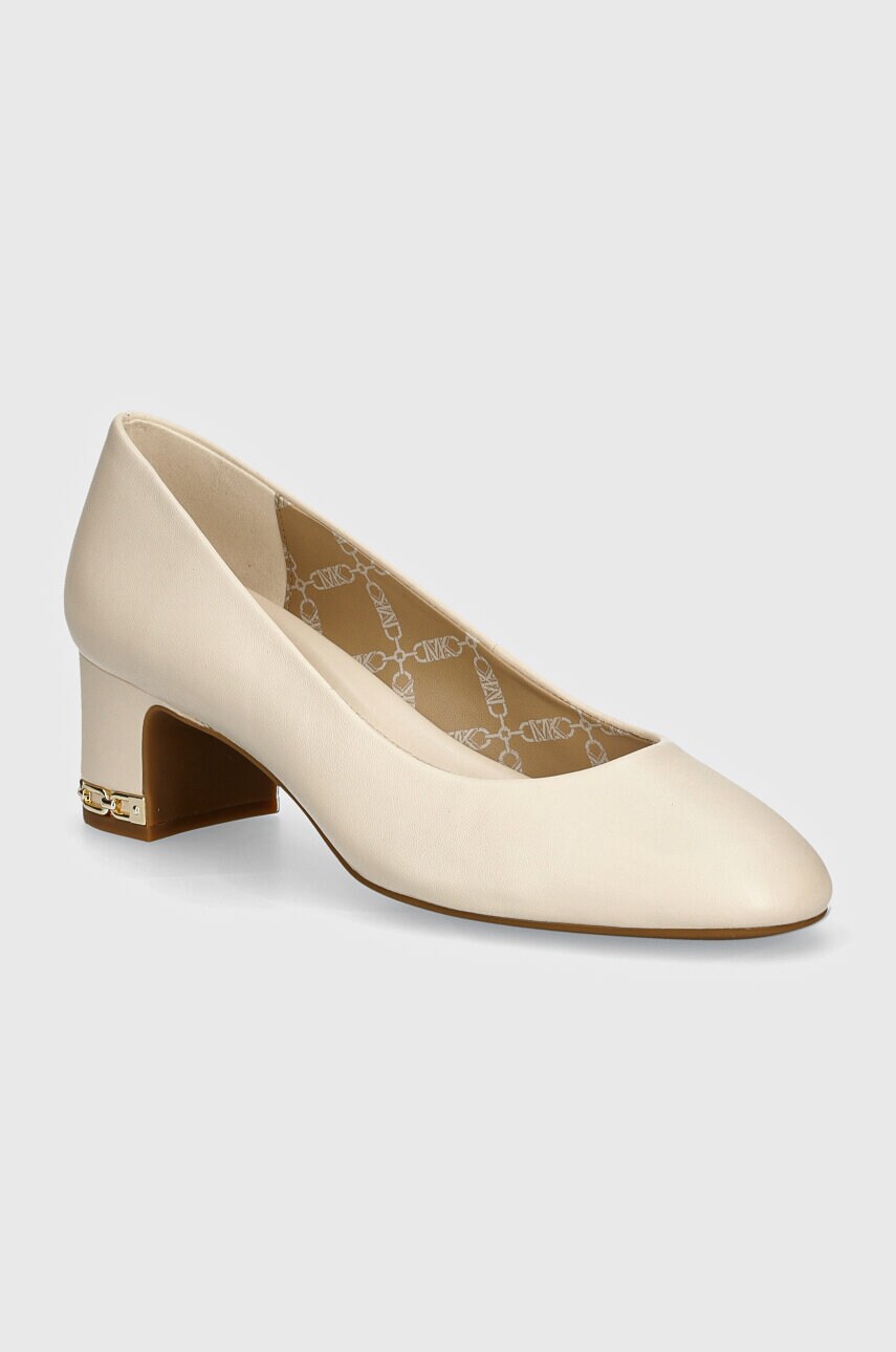 MICHAEL Michael Kors pantofi de piele June culoarea bej, cu toc drept, 40T4JUMP1L 289