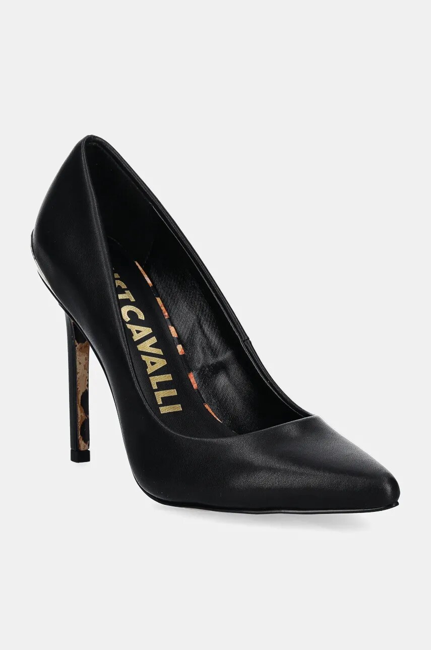 Just Cavalli stilettos de piele culoarea negru, 77RA3S01