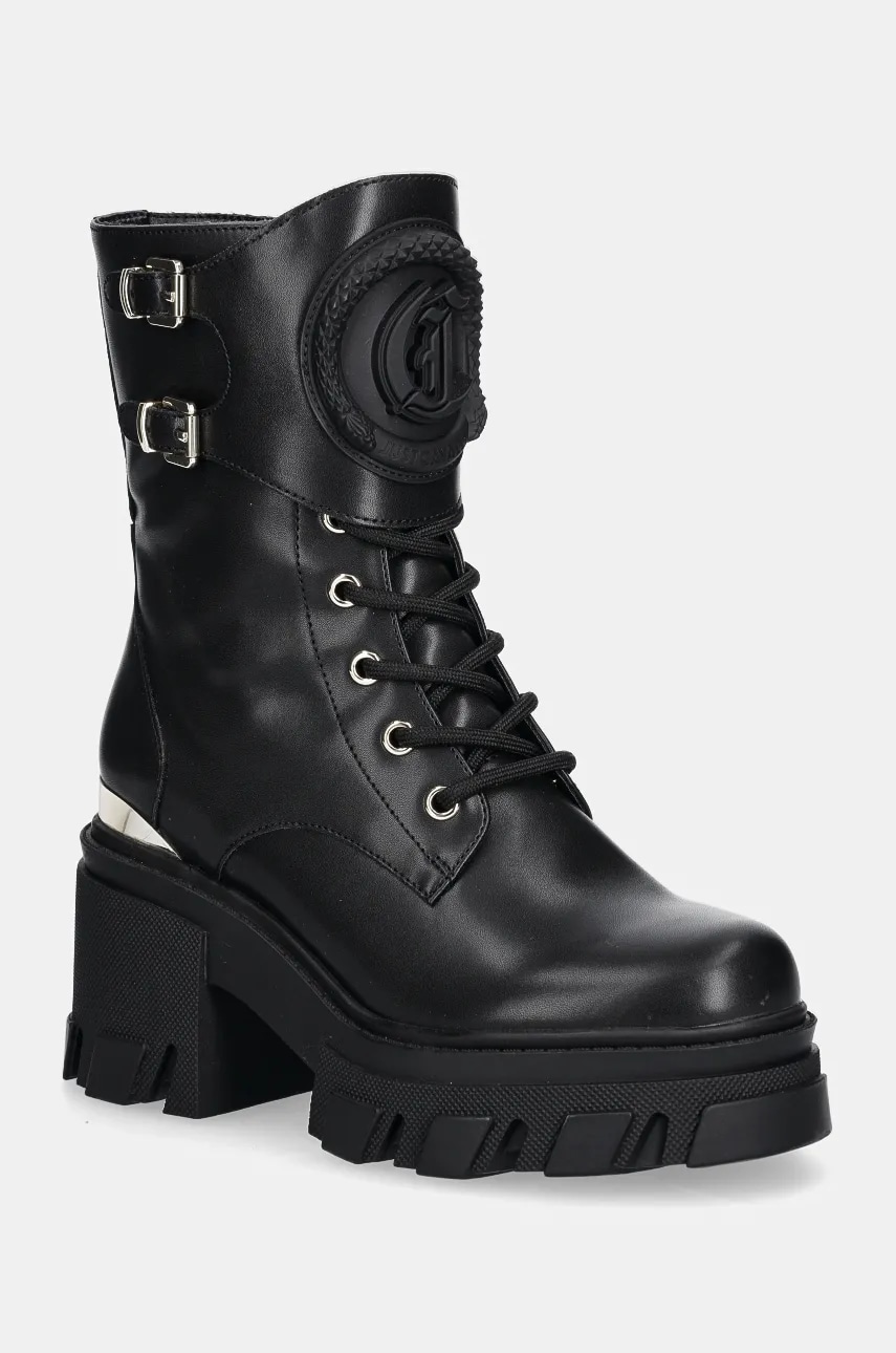 Just Cavalli bocanci femei, culoarea negru, cu toc drept, 77RA3S97 Just Cavalli bocanci femei, culoarea negru, cu toc drept, 77RA3S97