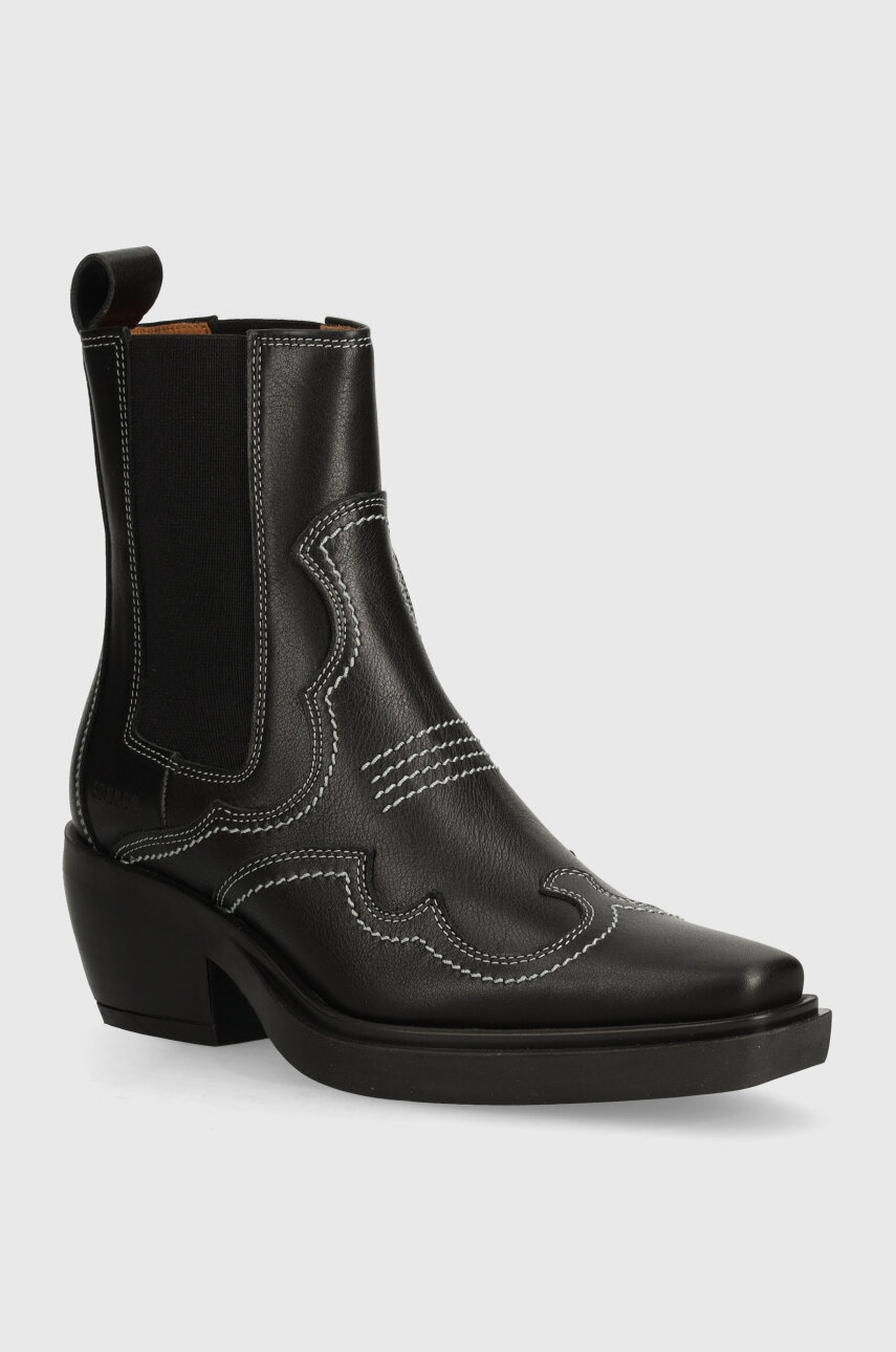 Copenhagen cizme de piele femei, culoarea negru, cu toc drept, CPH232