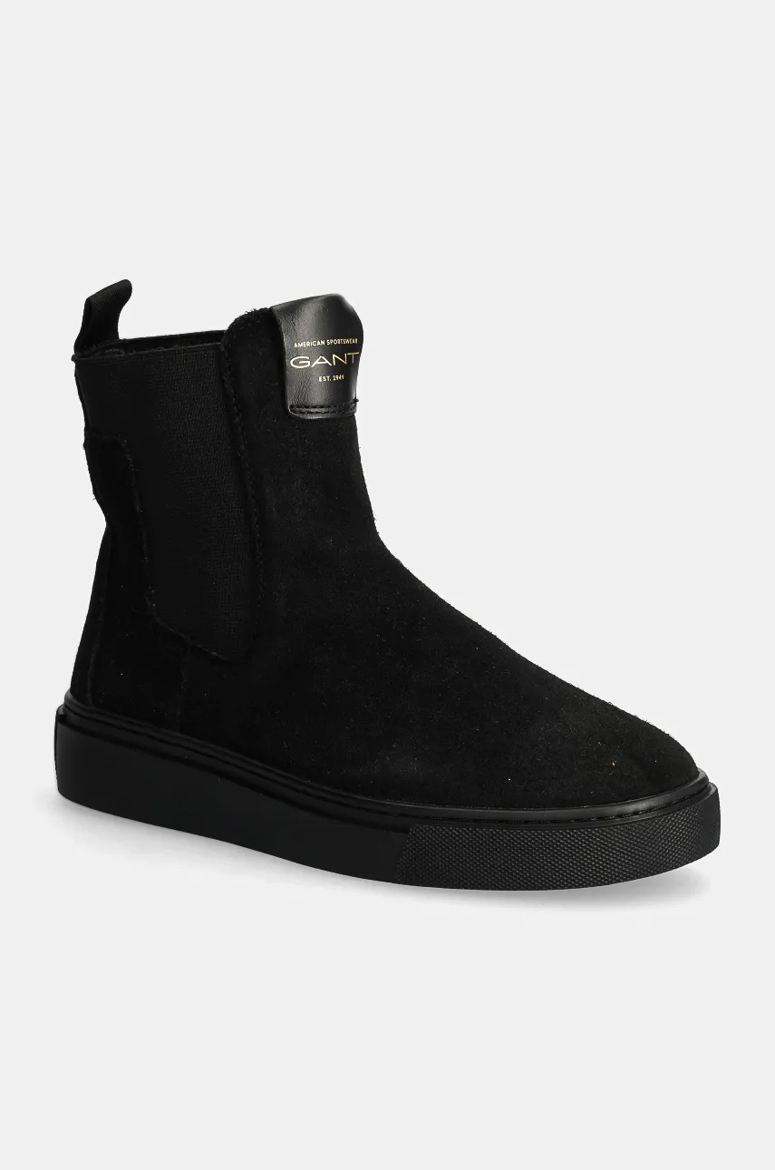 

Велурени боти челси Gant Julice в черно с равна подметка 29553660 G00, Черен