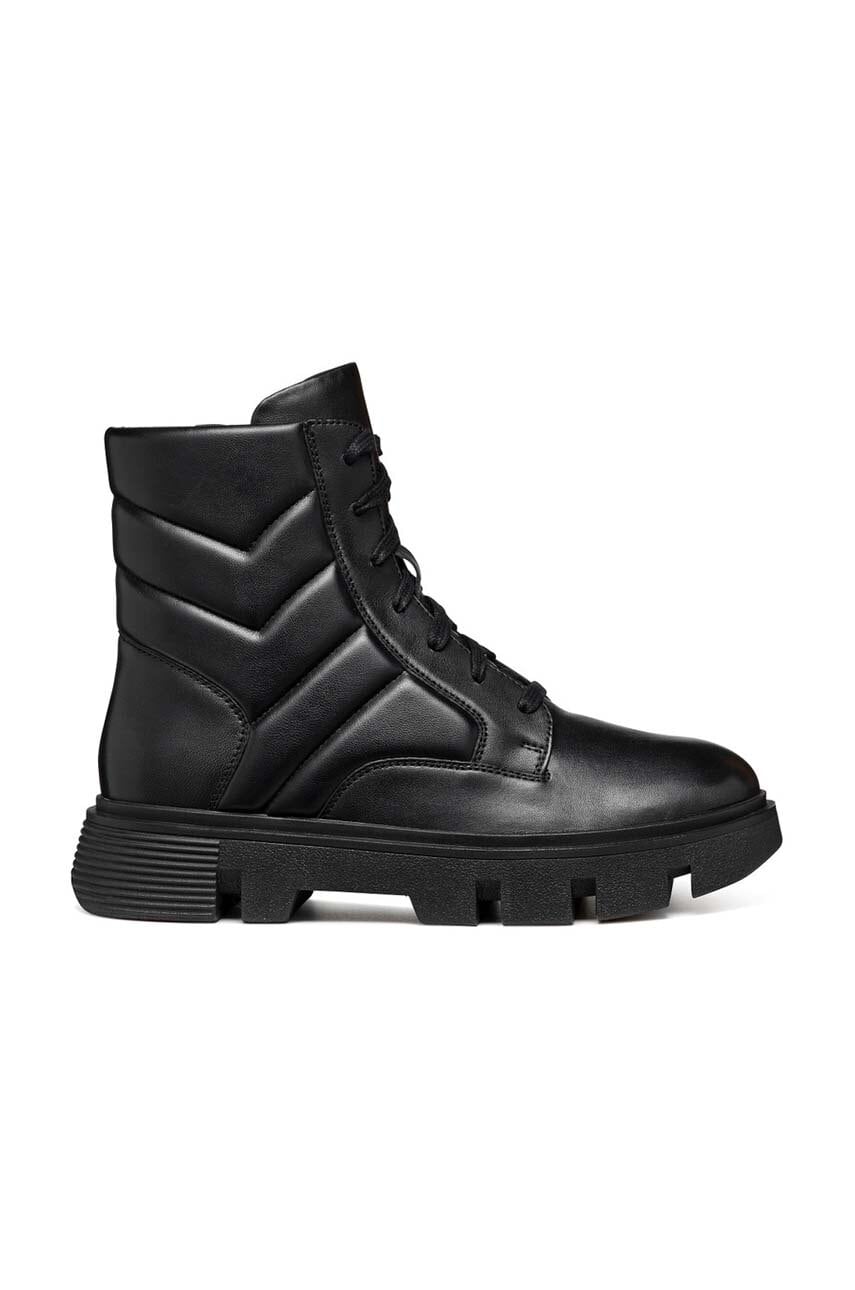 Geox botine D VILDE femei, culoarea negru, cu toc plat, D46UAA 0TUBC C9999