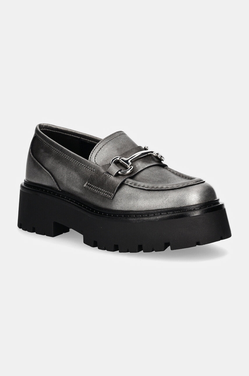 Steve Madden mocasini Occupy femei, culoarea argintiu, cu platforma, SM11003276