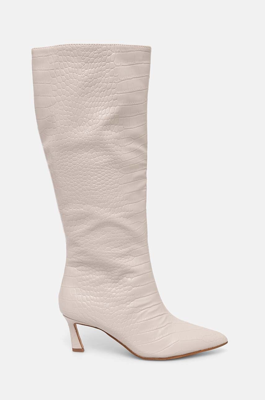Steve Madden ghete de piele Lavan femei, culoarea bej, cu toc cui, SM11003290