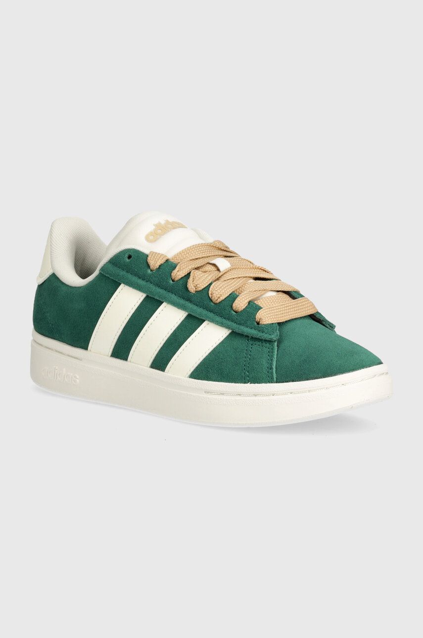adidas sneakers din piele intoarsă Grand Court Alpha culoarea verde, IH3850