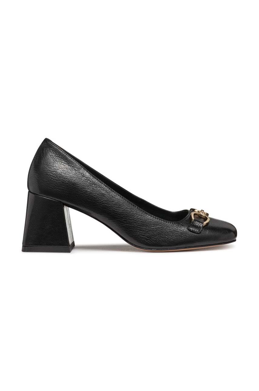 Geox pantofi de piele D CORONILLA culoarea negru, cu toc drept, D46D1A 000TC C9999 Geox pantofi de piele D CORONILLA culoarea negru, cu toc drept, D46D1A 000TC C9999