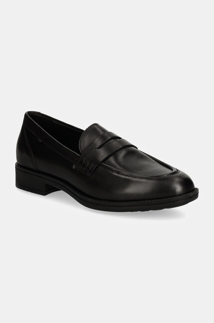 Geox mocasini de piele D JAYLON 2 femei, culoarea negru, cu toc plat, D46QAB 00043 C9999