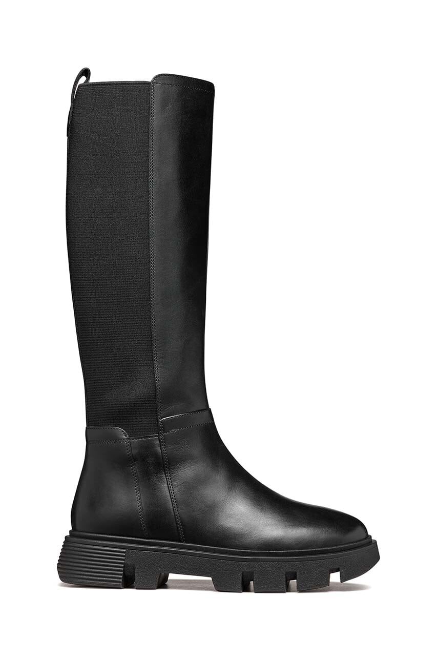 Geox cizme D VILDE femei, culoarea negru, cu toc plat, D46UAD 043NH C9999 Geox cizme D VILDE femei, culoarea negru, cu toc plat, D46UAD 043NH C9999