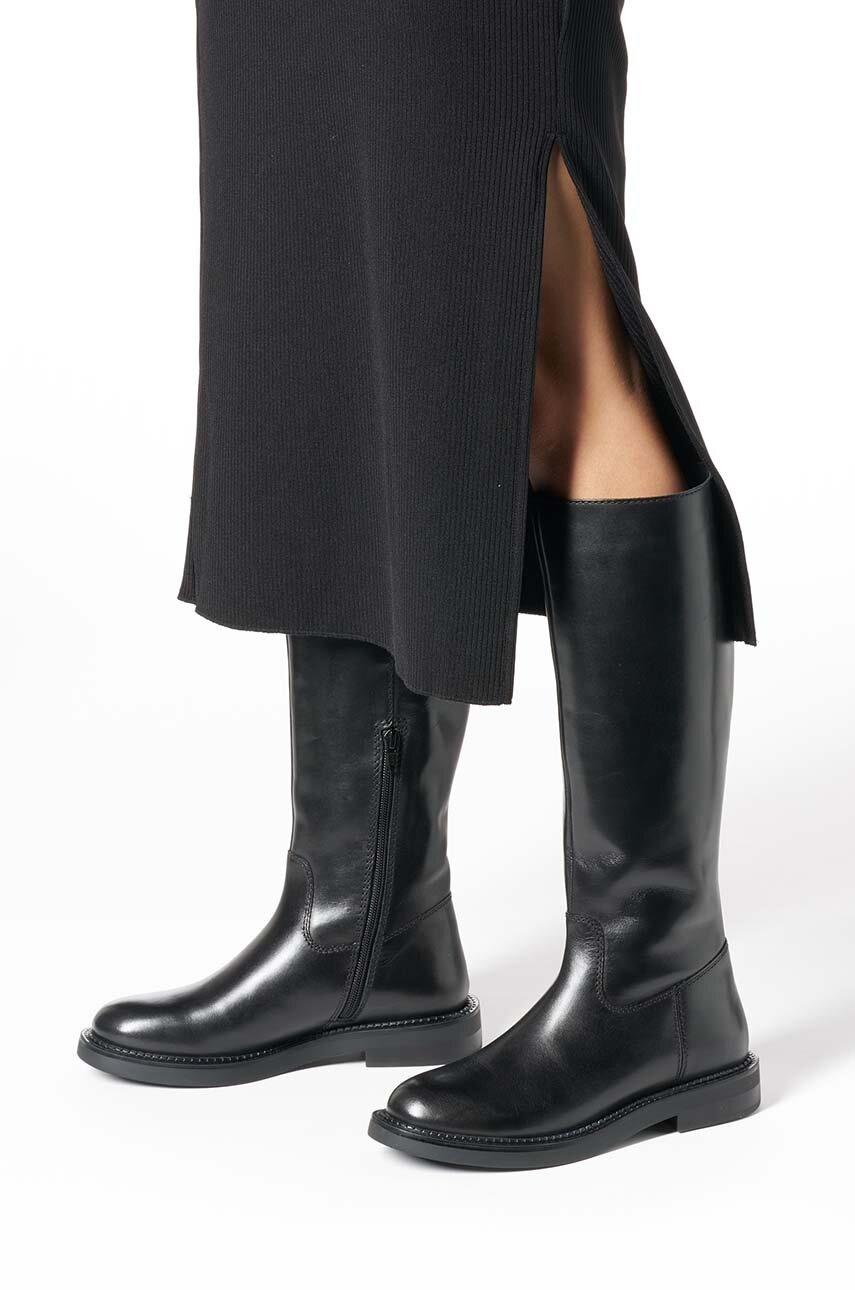 Δερμάτινες μπότες Geox D SERILDA γυναικείες, χρώμα: μαύρο, D46WYA 00043 C9999 φωτογραφία