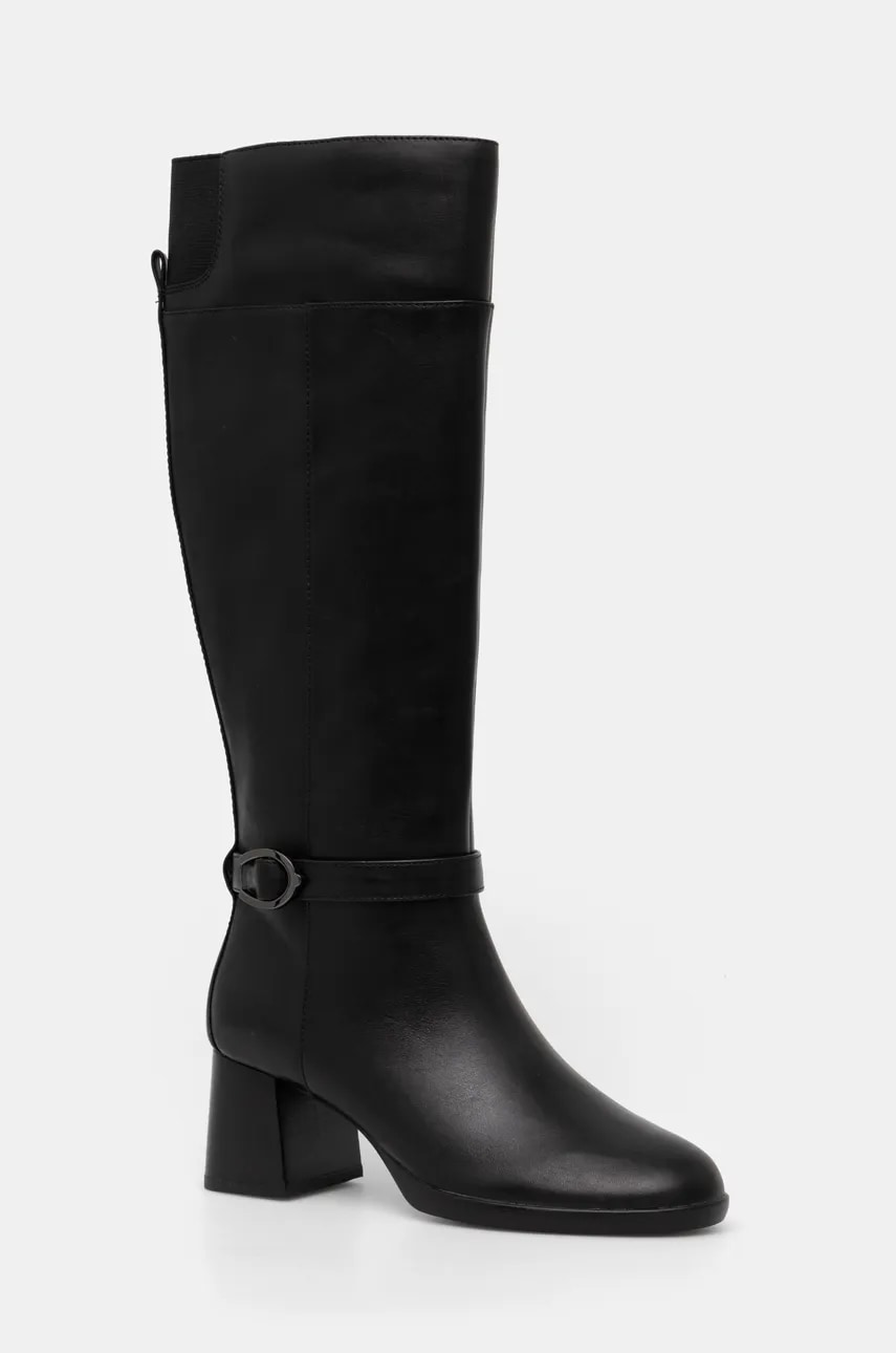 Geox botine D WALK PLEASURE 55 femei, culoarea negru, cu toc drept, D46XBD 00043 C9999 Geox botine D WALK PLEASURE 55 femei, culoarea negru, cu toc drept, D46XBD 00043 C9999