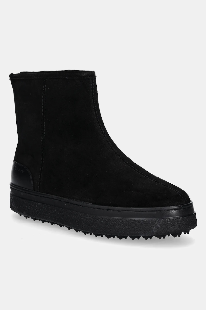 Gant cizme din piele intoarsa Snowhill culoarea negru, cu toc plat, izolat, 29543783 G00