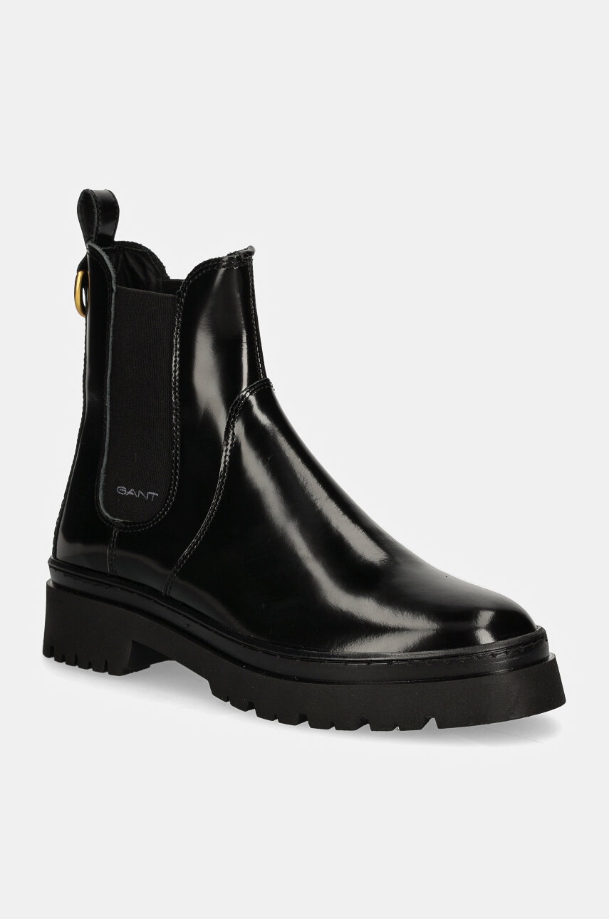 Gant ghete chelsea de piele Aligrey femei, culoarea negru, cu toc plat, 29551762 G00 Gant ghete chelsea de piele Aligrey femei, culoarea negru, cu toc plat, 29551762 G00