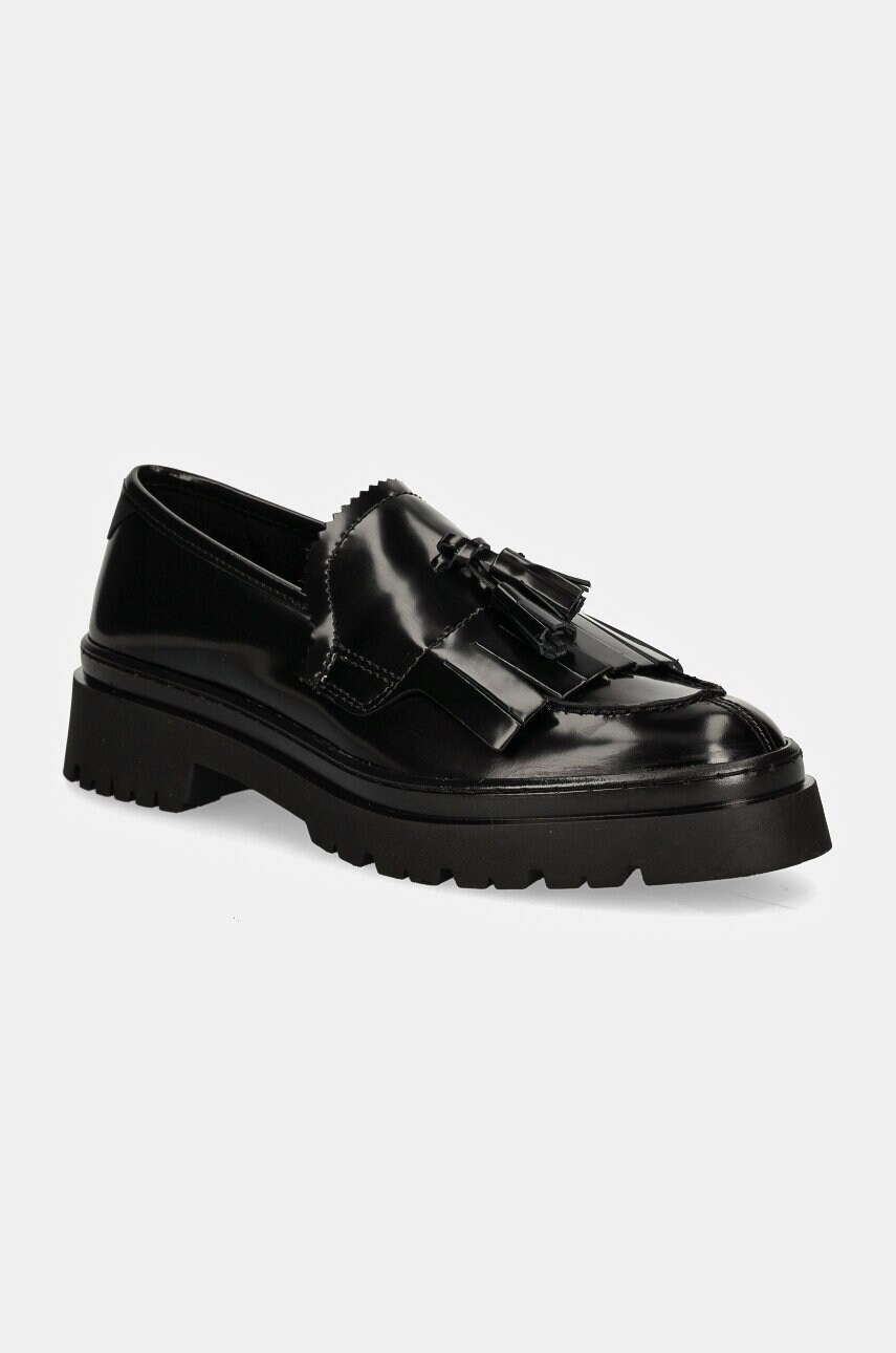 Gant mocasini de piele Aligrey femei, culoarea negru, cu platforma, 29571723 G00