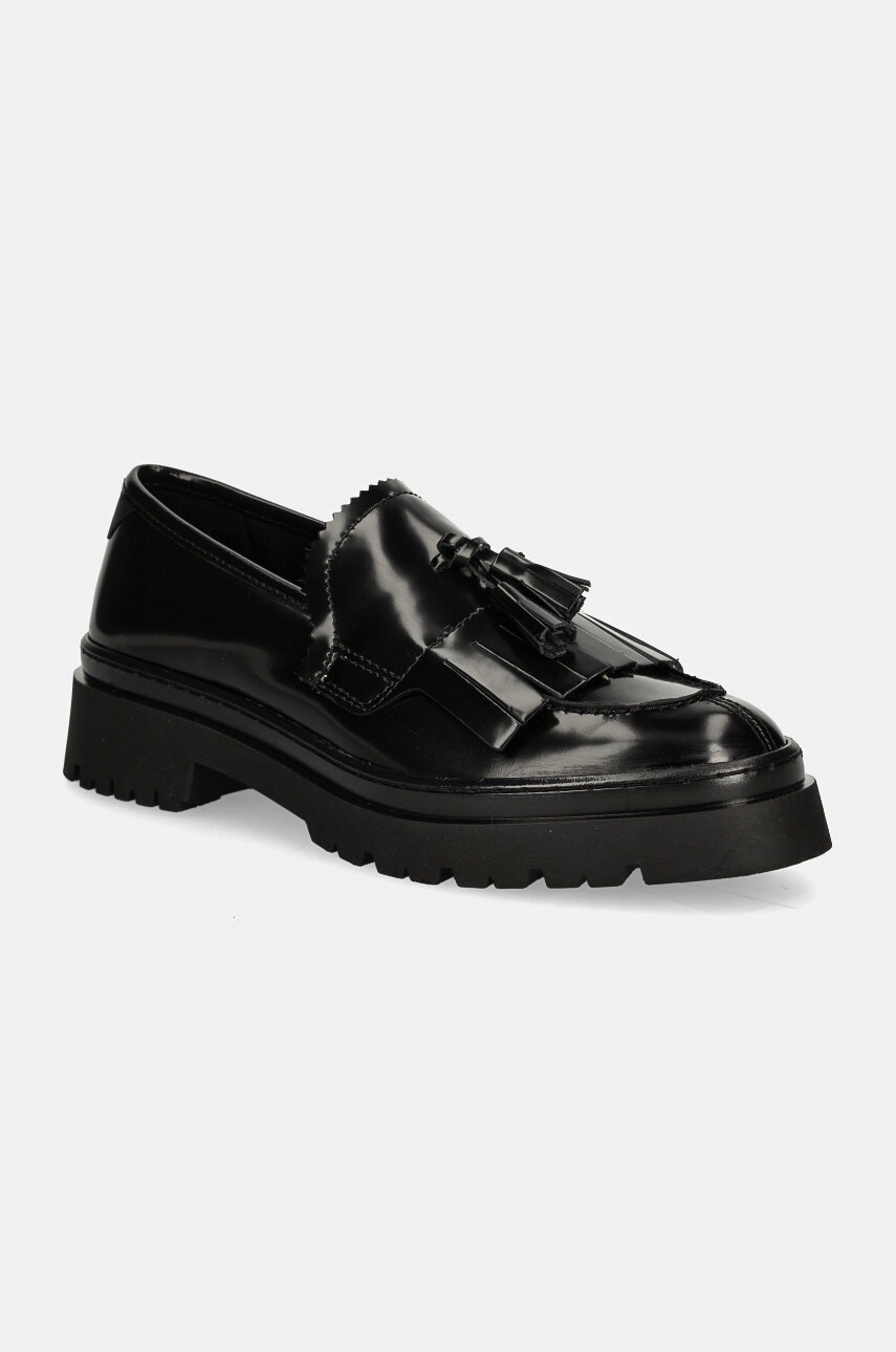 Gant mocasini de piele Aligrey femei, culoarea negru, cu platforma, 29571723 G00