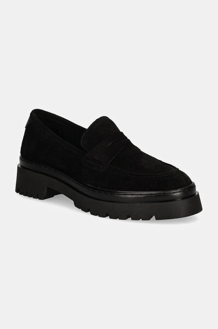 Gant mocasini din piele intoarsa Aligrey femei, culoarea negru, cu toc plat, 29573766 G00