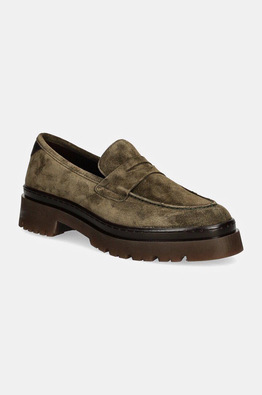 Gant mocasini din piele intoarsa Aligrey femei, culoarea verde, cu platforma, 29573766 G710 Gant mocasini din piele intoarsa Aligrey femei, culoarea verde, cu platforma, 29573766 G710