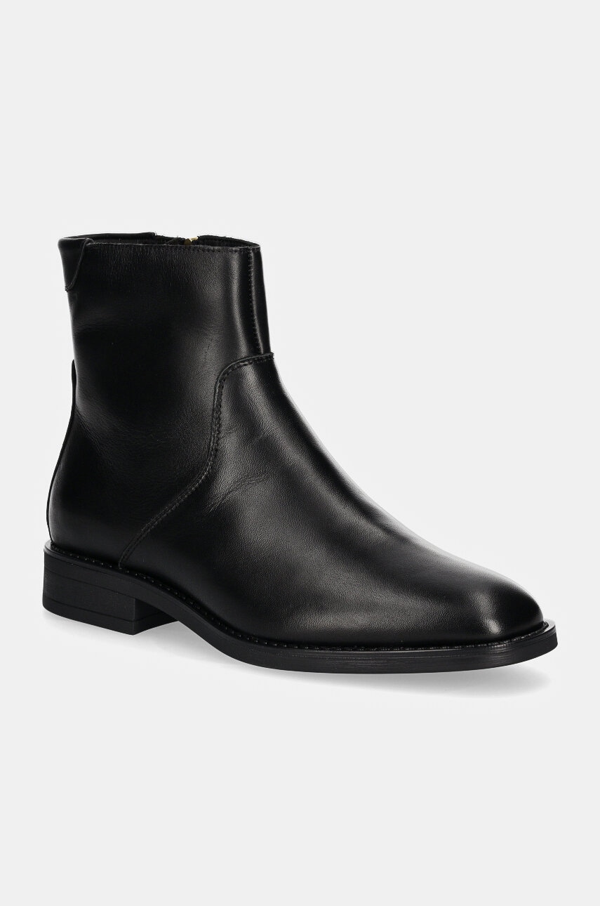 Gant cizme de piele Fayy femei, culoarea negru, cu toc plat, 29541773 G00