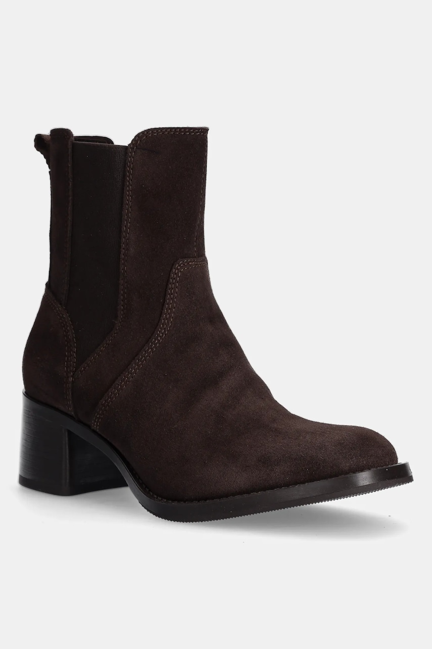 Gant botine din piele întoarsă Workdale femei, culoarea maro, cu toc drept, 29553797 G46 Gant botine din piele întoarsă Workdale femei, culoarea maro, cu toc drept, 29553797 G46
