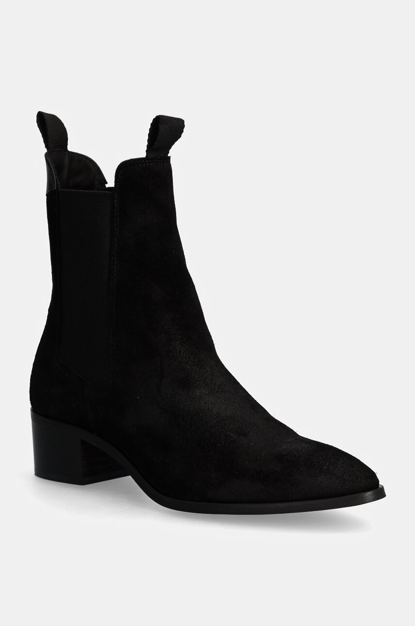 Gant botine din piele intoarsa St Broomly femei, culoarea negru, cu toc drept, 29553802 G00 Gant botine din piele intoarsa St Broomly femei, culoarea negru, cu toc drept, 29553802 G00