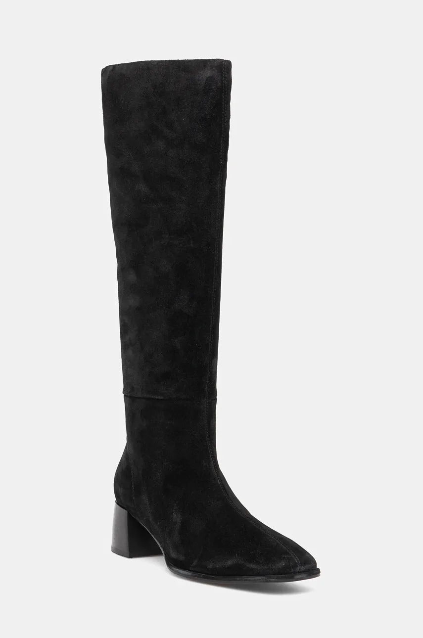 Gant cizme din piele intoarsa Gwenety femei, culoarea negru, cu toc drept, 29583698 G00 Gant cizme din piele intoarsa Gwenety femei, culoarea negru, cu toc drept, 29583698 G00