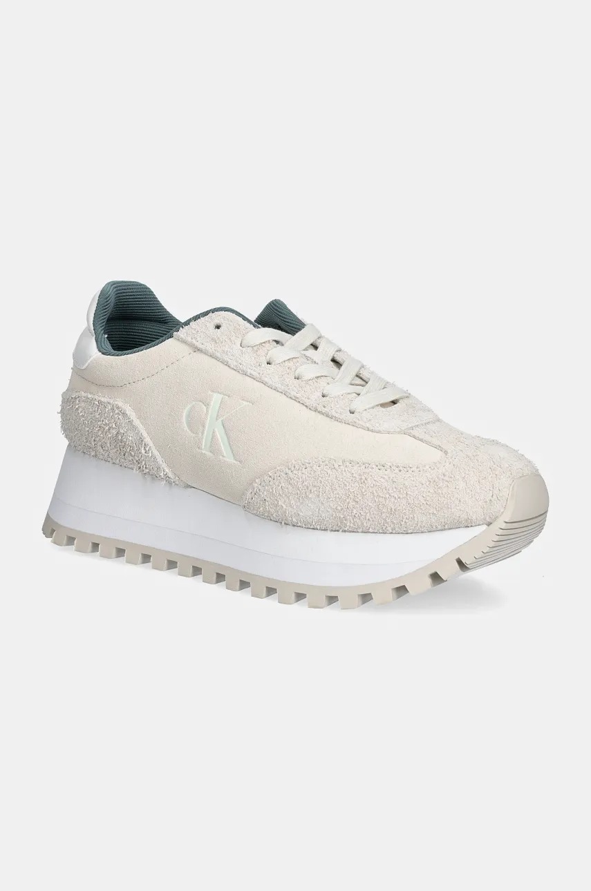 

Велурени маратонки Calvin Klein Jeans RUNNER LACEUP ML SUEDE в бежово YW0YW01574, Бежов