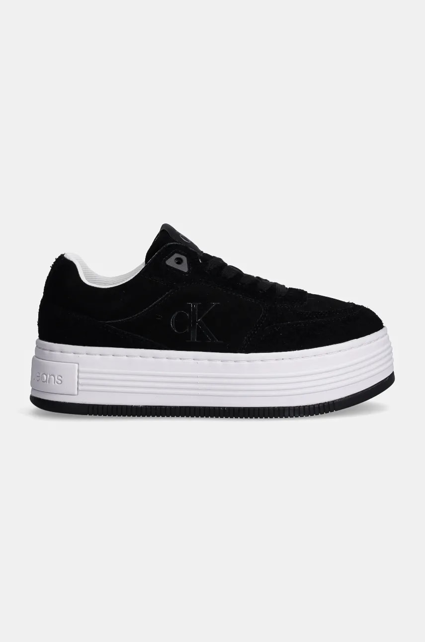 Замшевые кроссовки Calvin Klein Jeans BOLD PLATF LACEUP LOW MG SUEDE цвет чёрный YW0YW01575 Замшевые кроссовки Calvin Klein Jeans BOLD PLATF LACEUP LOW MG SUEDE цвет чёрный YW0YW01575