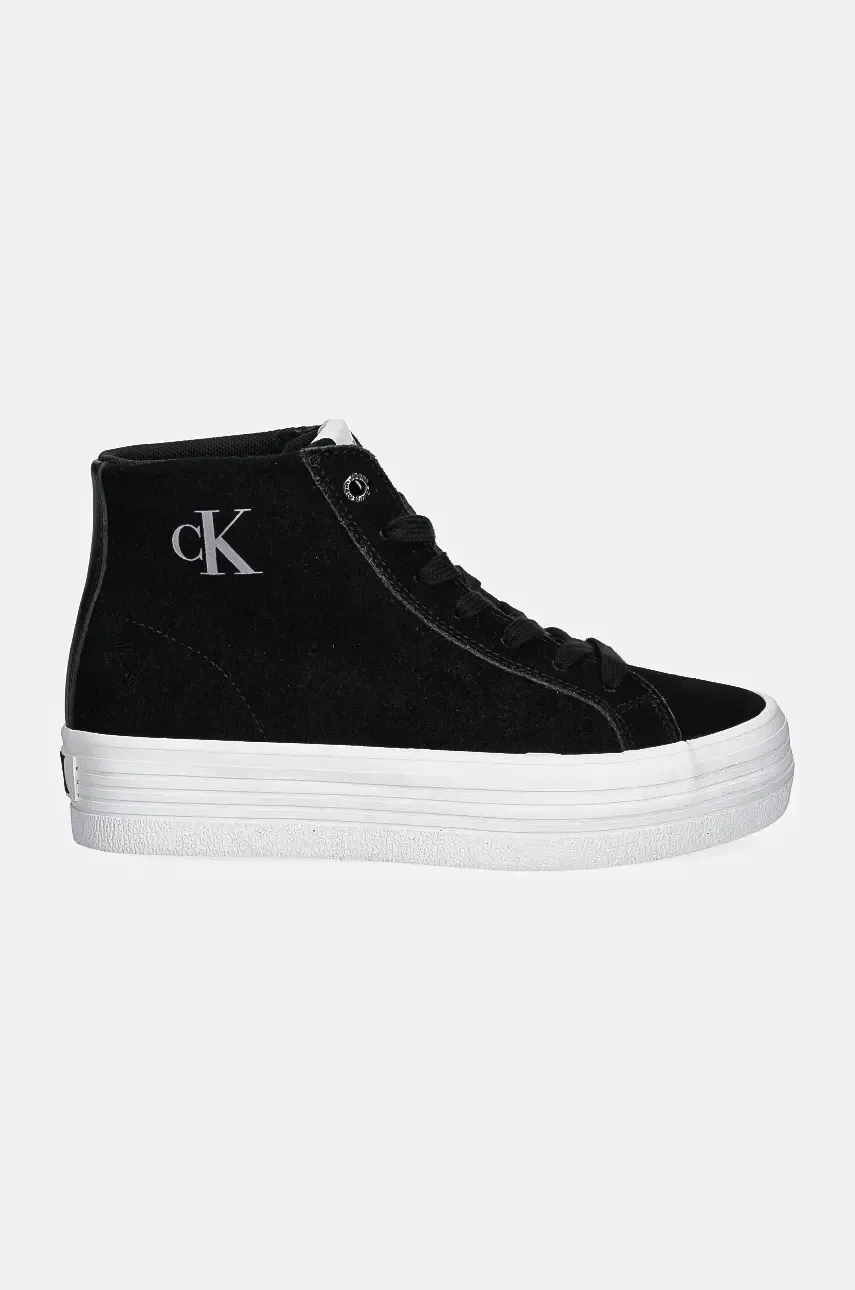 Замшевые кеды Calvin Klein Jeans VULC FLATFORM LACEUP MID MG S цвет чёрный YW0YW01584 Замшевые кеды Calvin Klein Jeans VULC FLATFORM LACEUP MID MG S цвет чёрный YW0YW01584