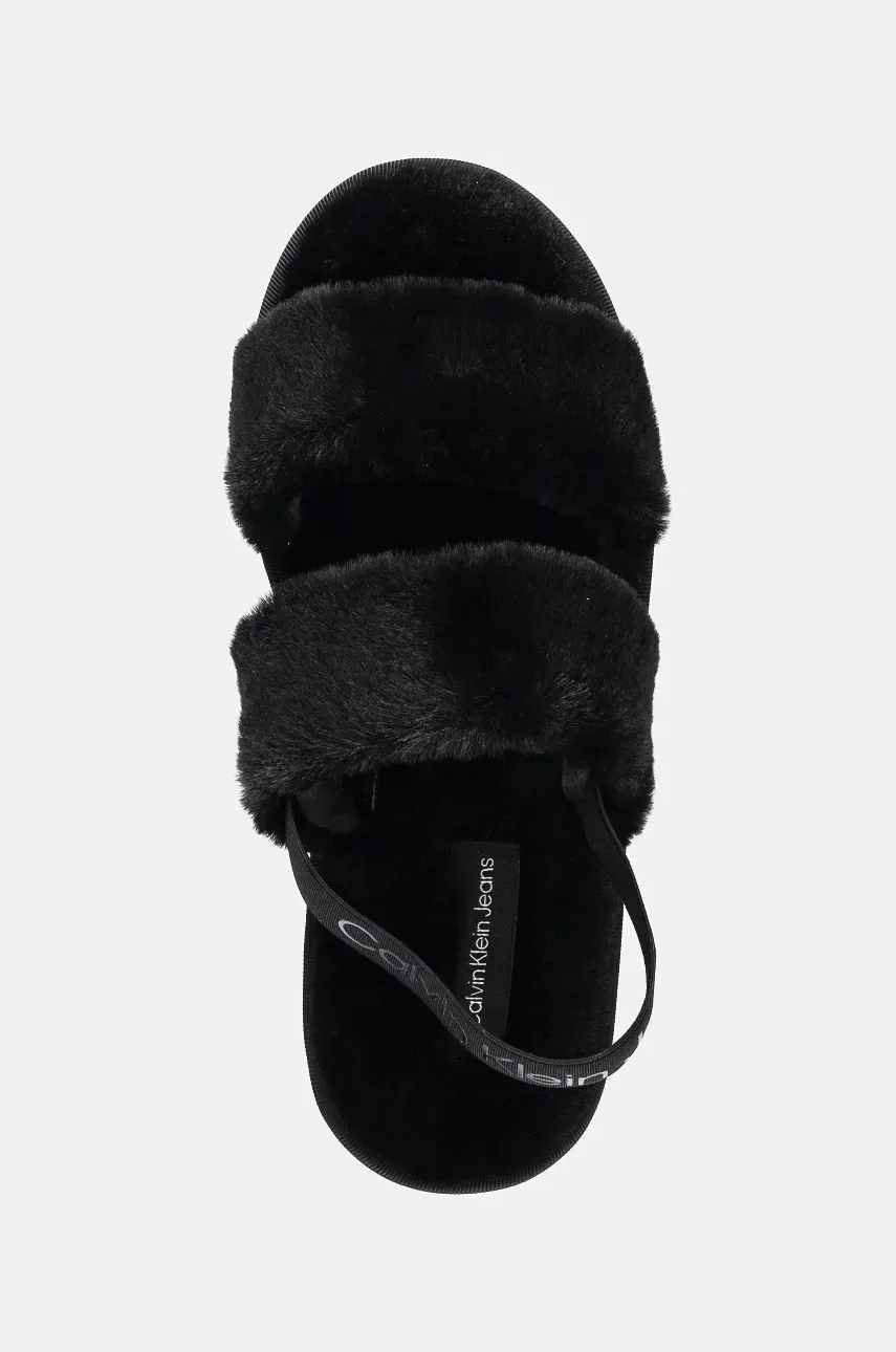 Copati Calvin Klein Jeans HOME VELCRO IN FUR črna Barva, YW0YW01595