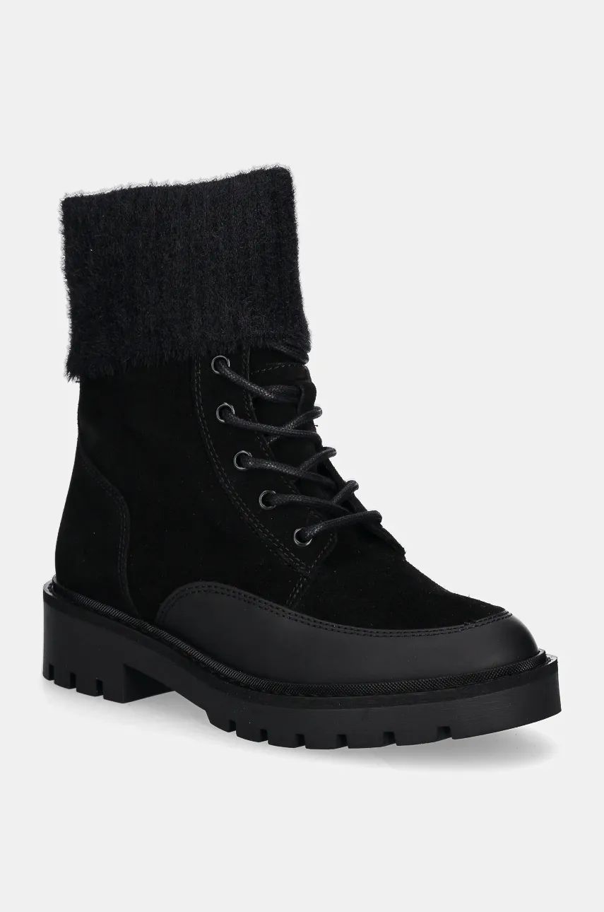 

Боти Calvin Klein Jeans COMBAT MID LACE UP BOOT WL в черно с равна подметка YW0YW01599, Черен