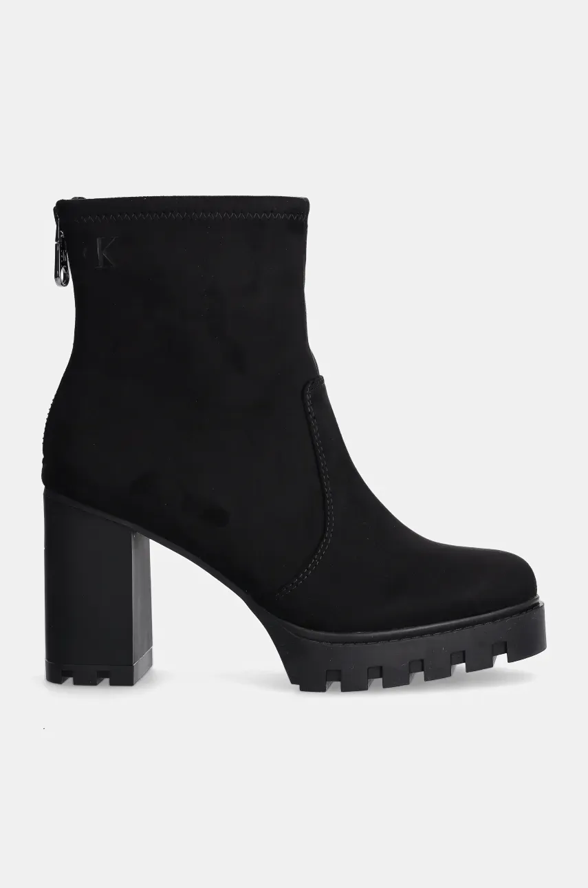 Полусапожки Calvin Klein Jeans HEEL PLATFORM ZIP BOOT SS женские цвет чёрный каблук кирпичик YW0YW01601 Полусапожки Calvin Klein Jeans HEEL PLATFORM ZIP BOOT SS женские цвет чёрный каблук кирпичик YW0YW01601