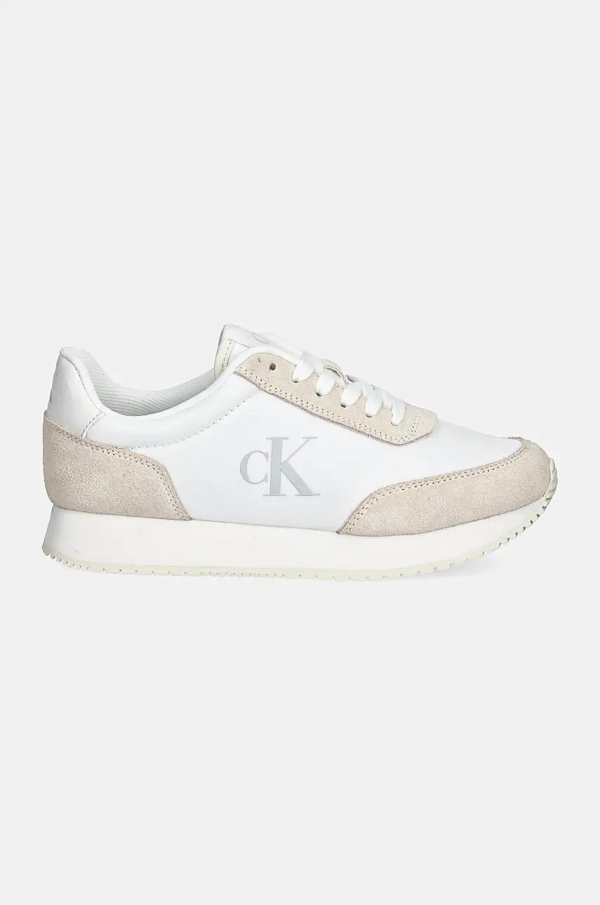 Кроссовки Calvin Klein Jeans RUNNER LACEUP LOW MG MIX цвет белый YW0YW01615 Кроссовки Calvin Klein Jeans RUNNER LACEUP LOW MG MIX цвет белый YW0YW01615