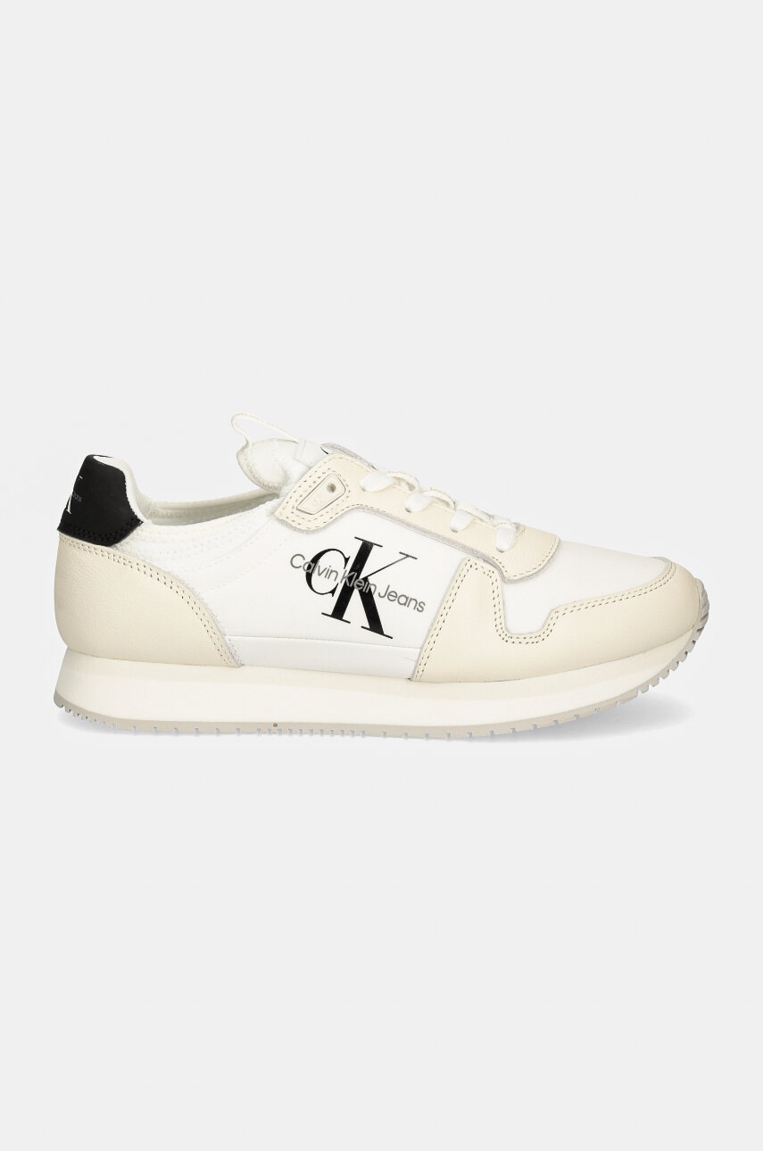 Αθλητικά Calvin Klein Jeans RUNNER SOCK LACEUP ML LTH χρώμα: άσπρο, YW0YW01616 φωτογραφία