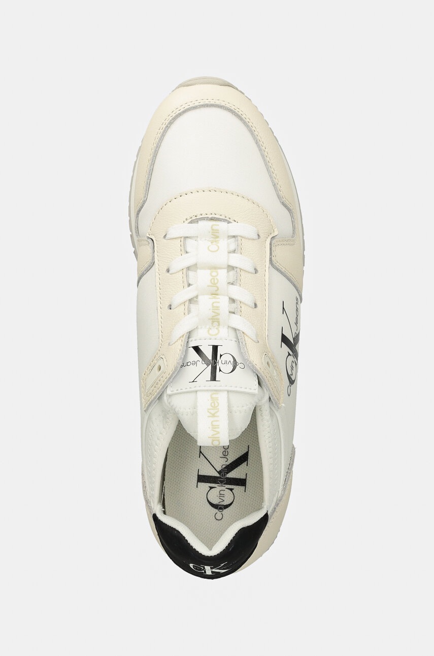 Αθλητικά Calvin Klein Jeans RUNNER SOCK LACEUP ML LTH χρώμα: άσπρο, YW0YW01616 φωτογραφία