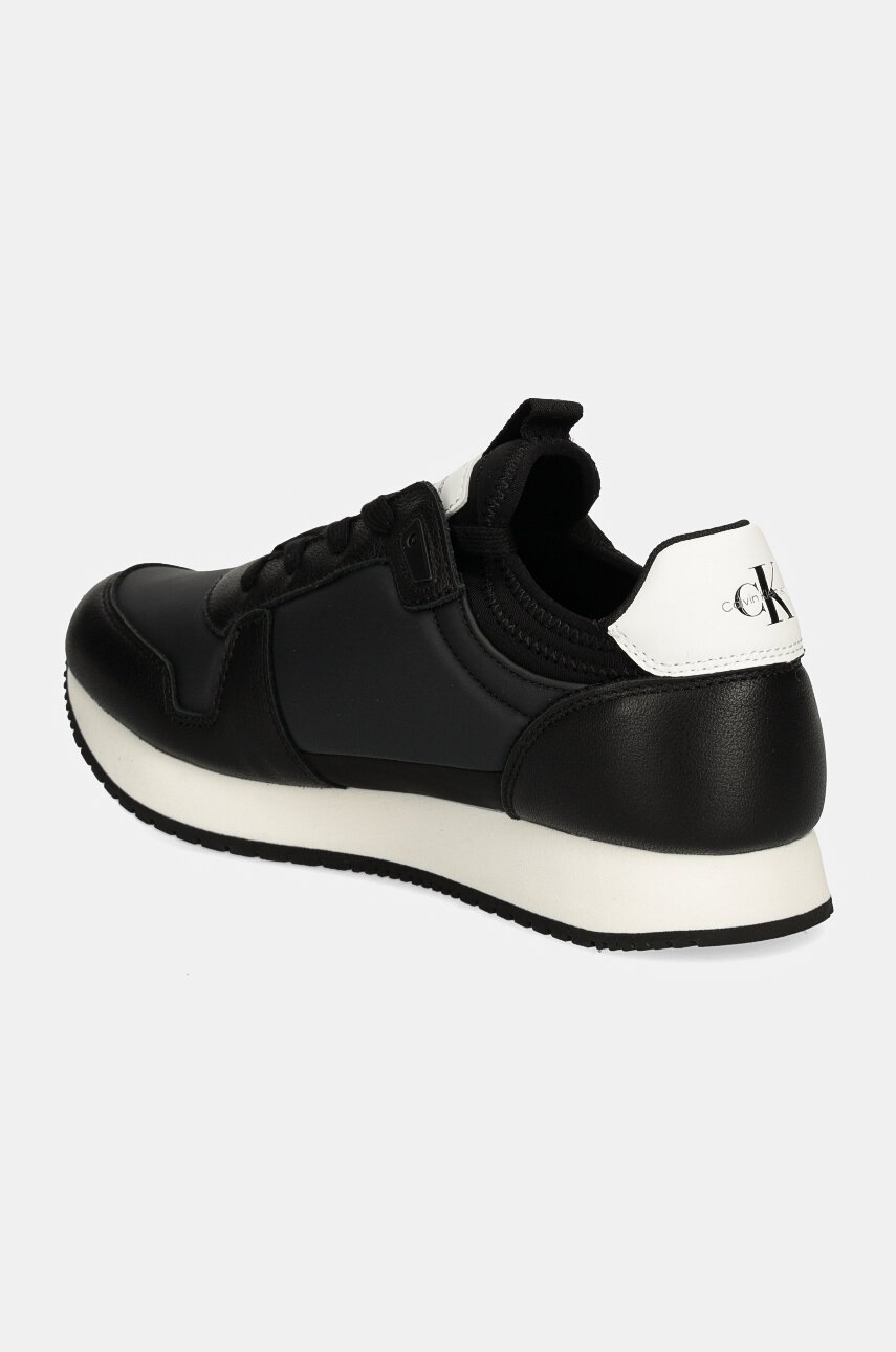 Αθλητικά Calvin Klein Jeans RUNNER SOCK LACEUP ML LTH χρώμα: μαύρο, YW0YW01616 φωτογραφία