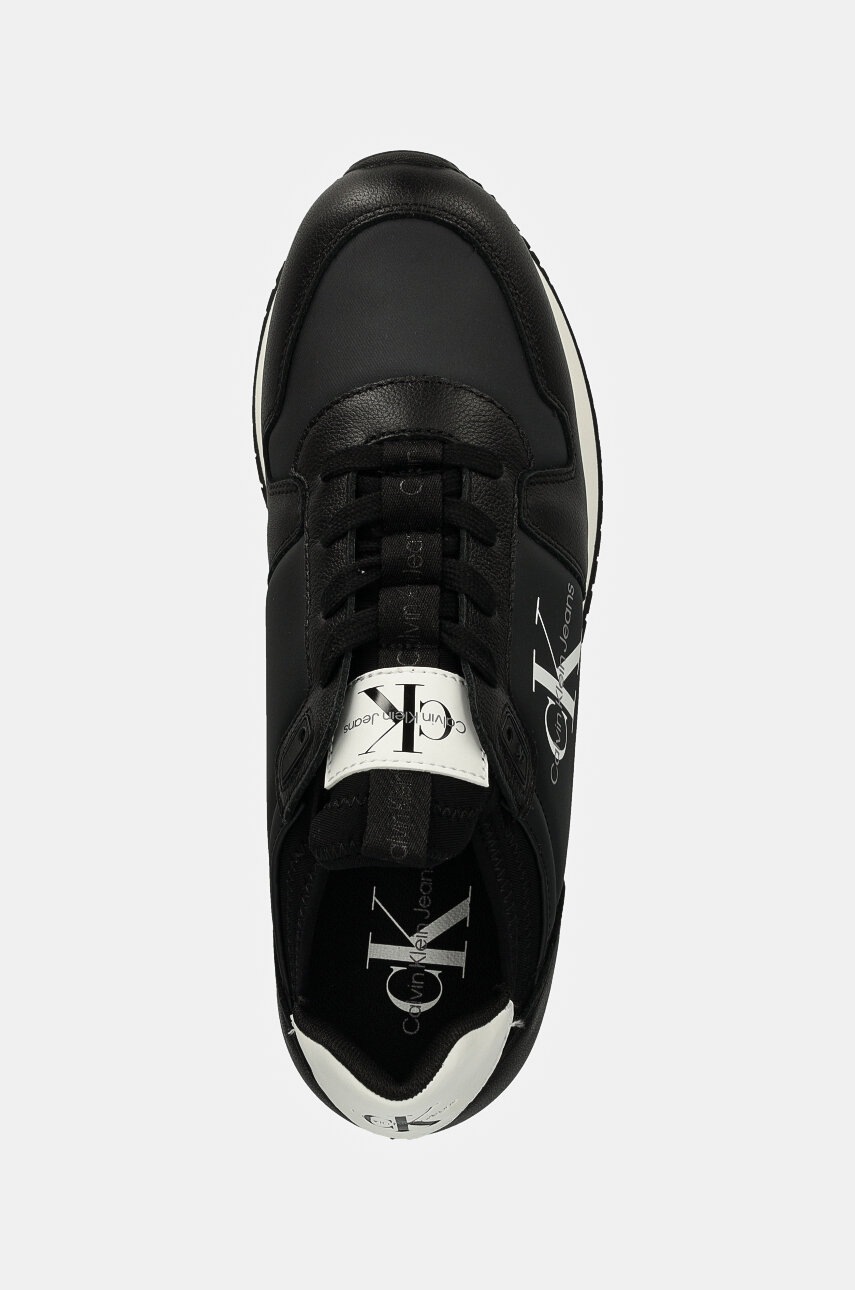 Αθλητικά Calvin Klein Jeans RUNNER SOCK LACEUP ML LTH χρώμα: μαύρο, YW0YW01616 φωτογραφία