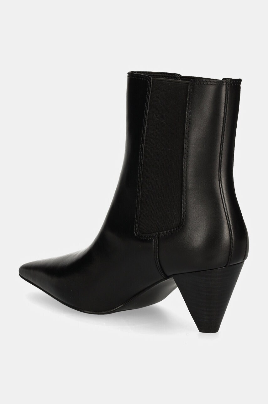 Calvin Klein Jeans bőr bokacsizma 55 MM CONE HEEL BOOT MG LTH fekete, női, magassarkú, YW0YW01676 termék 2. képe