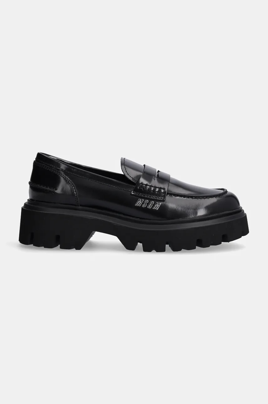 Кожаные туфли MSGM женские цвет чёрный на платформе 3741MDS153 513 Кожаные туфли MSGM женские цвет чёрный на платформе 3741MDS153 513