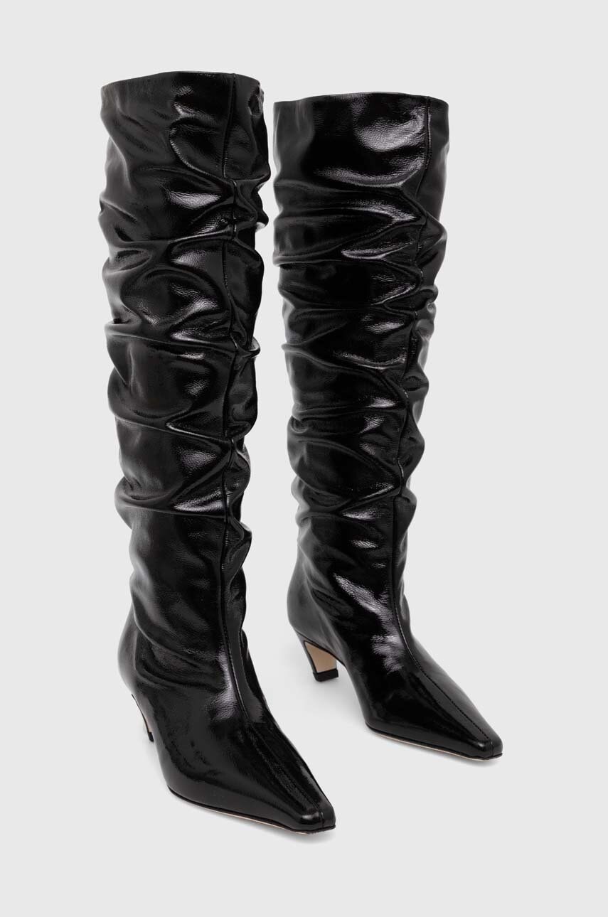 Δερμάτινες μπότες MSGM γυναικείες, χρώμα: μαύρο, 3741MDS710 848 φωτογραφία