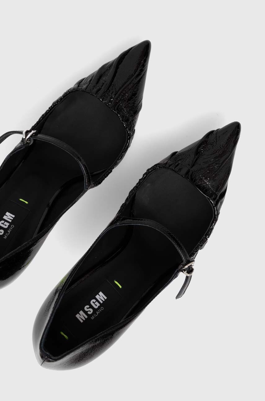 Δερμάτινες γόβες MSGM χρώμα: μαύρο, 3741MDS930 848 φωτογραφία