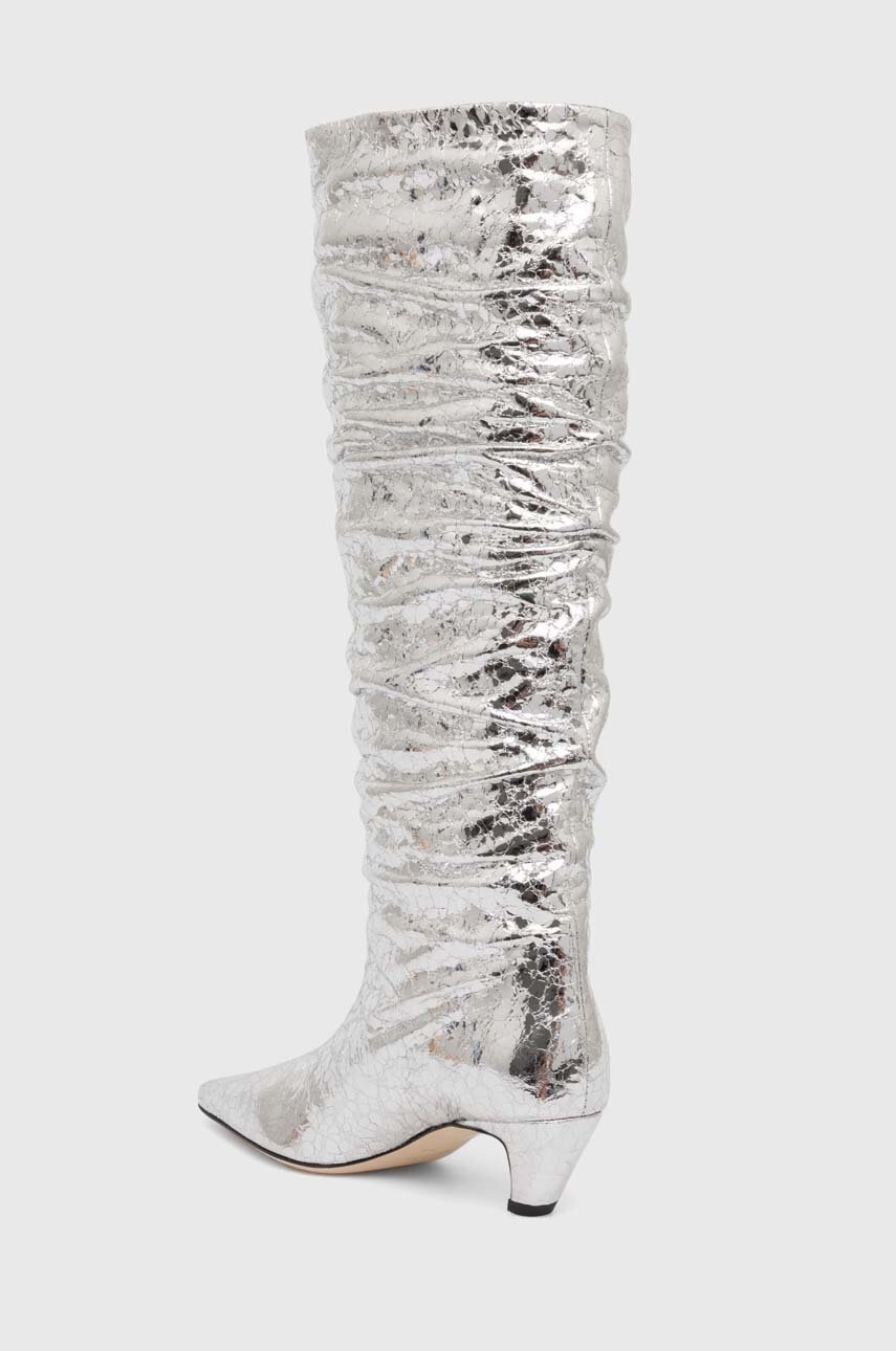 Δερμάτινες μπότες MSGM γυναικείες, χρώμα: ασημί, 3741MDS710 905 φωτογραφία