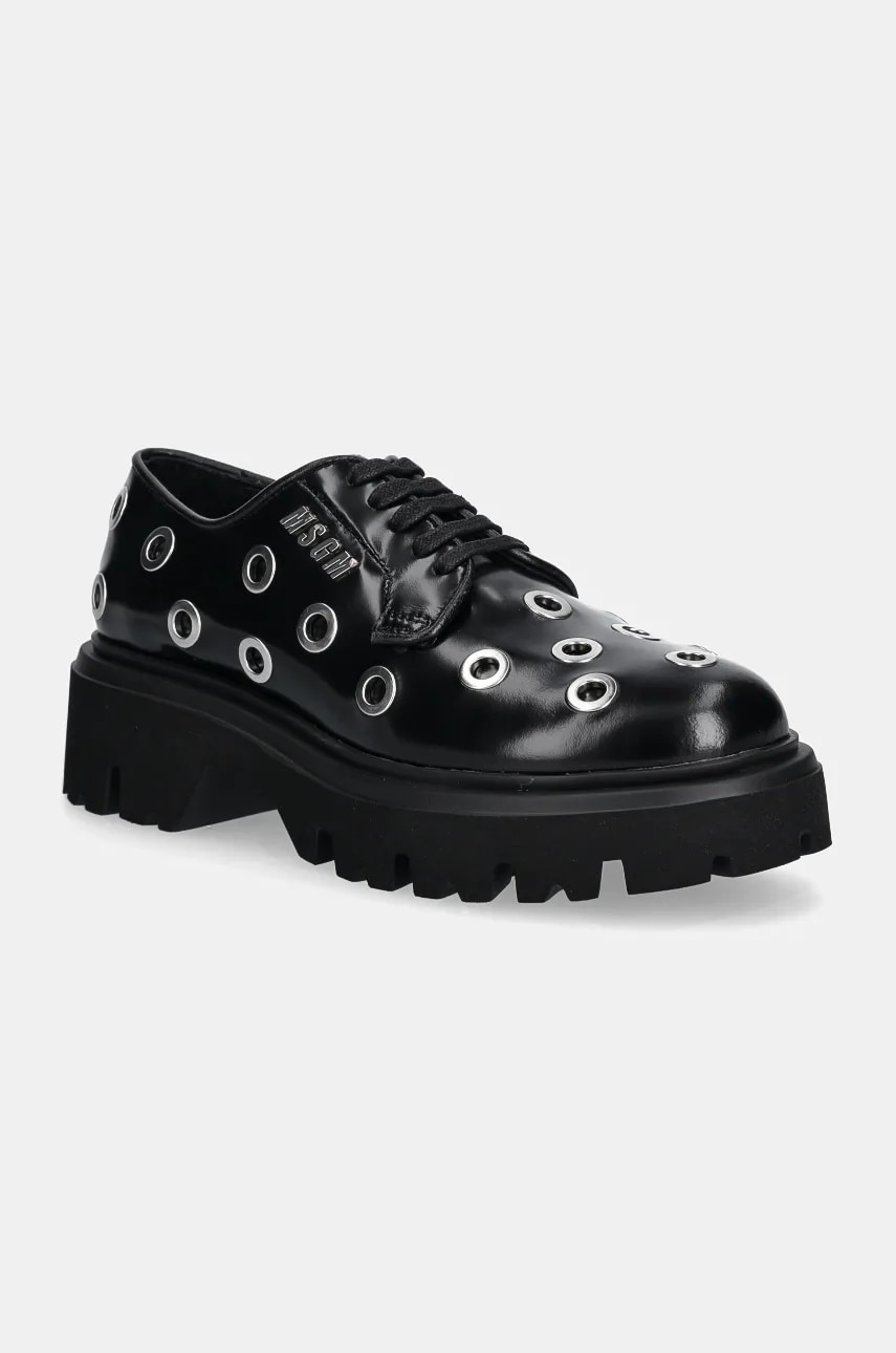 MSGM pantofi de piele femei, culoarea negru, cu platforma, 3741MDS154 519 MSGM pantofi de piele femei, culoarea negru, cu platforma, 3741MDS154 519