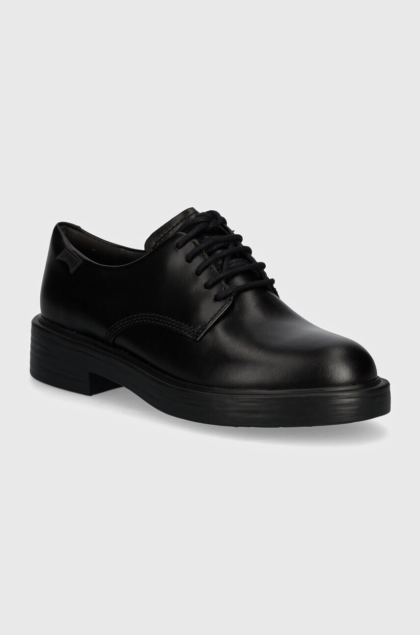 Camper pantofi de piele Dean femei, culoarea negru, cu platforma, K201684-001