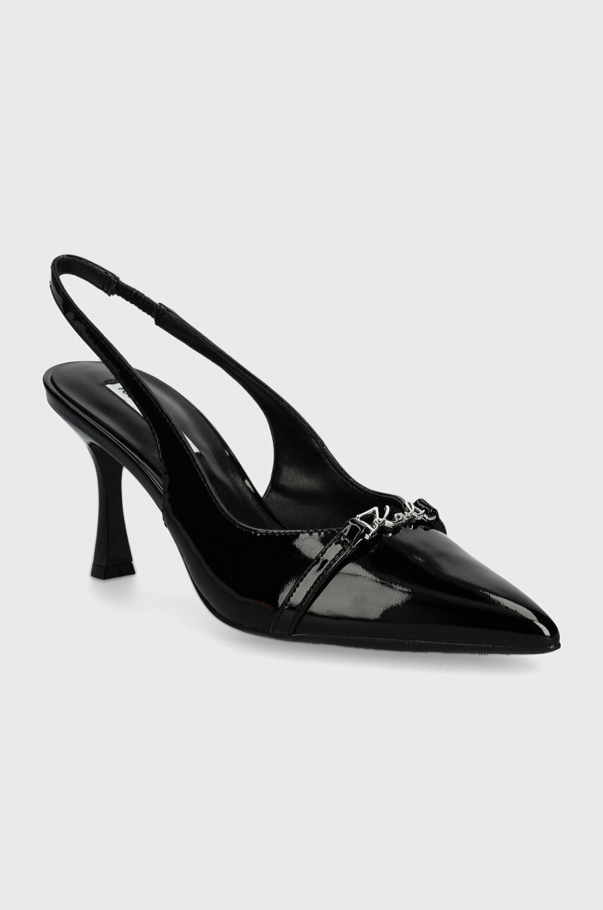 

Кожени обувки с тънък ток Karl Lagerfeld SIENNA в черно KL32704, Черен