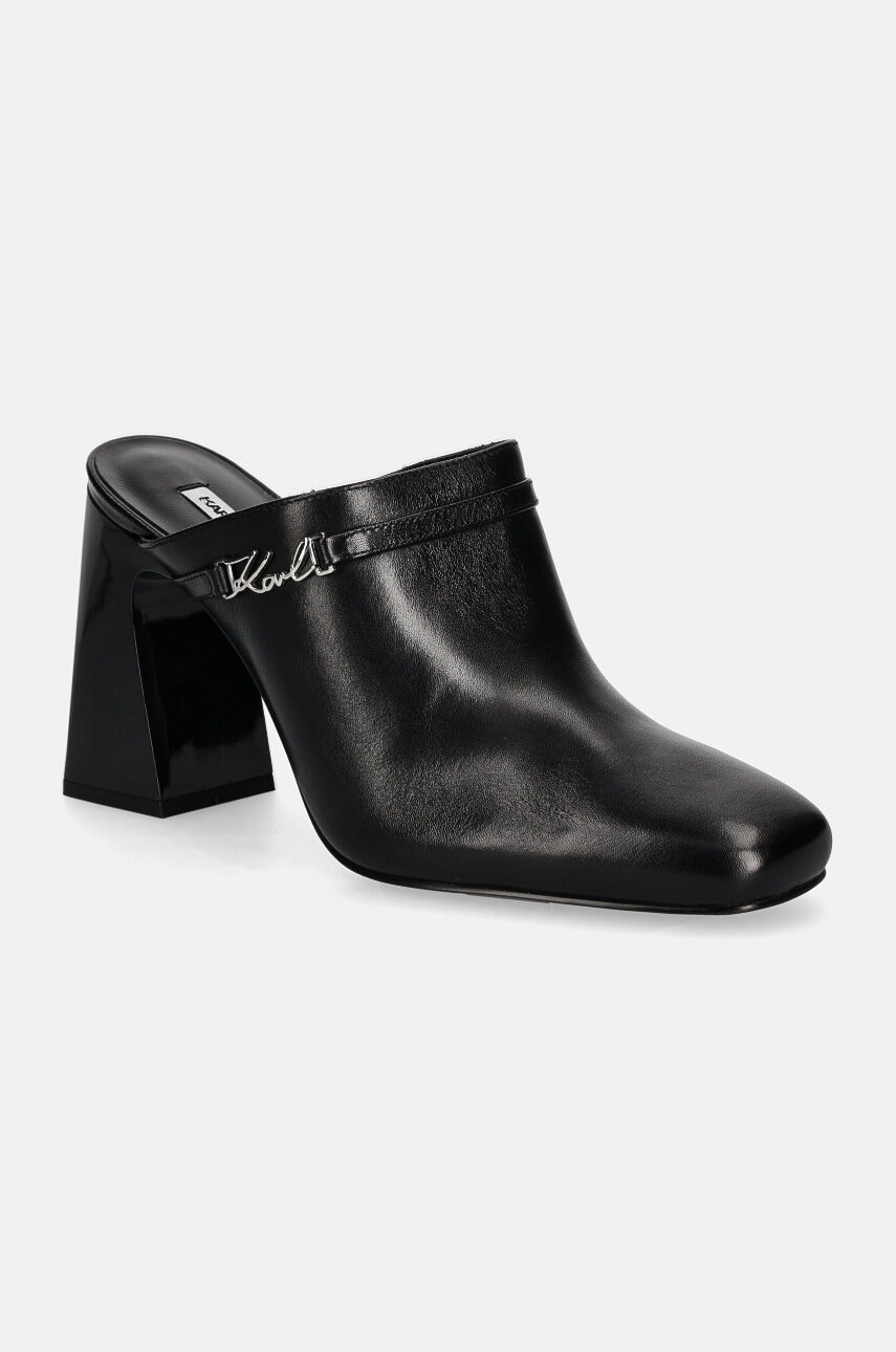 Karl Lagerfeld slapi de piele ASTRA NOVA femei, culoarea negru, cu toc drept, KL33130