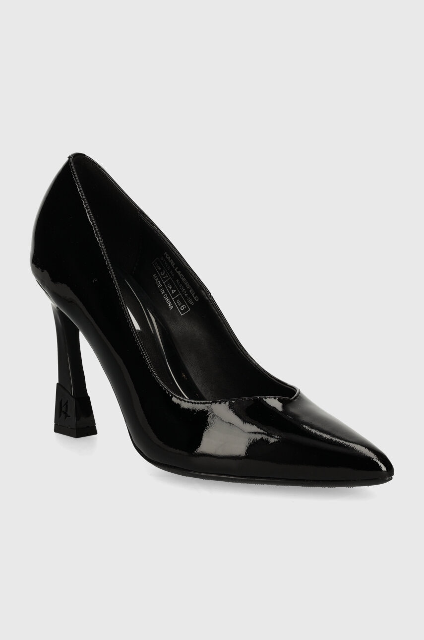 Karl Lagerfeld stilettos de piele PREMIERE 90 culoarea negru, KL33514