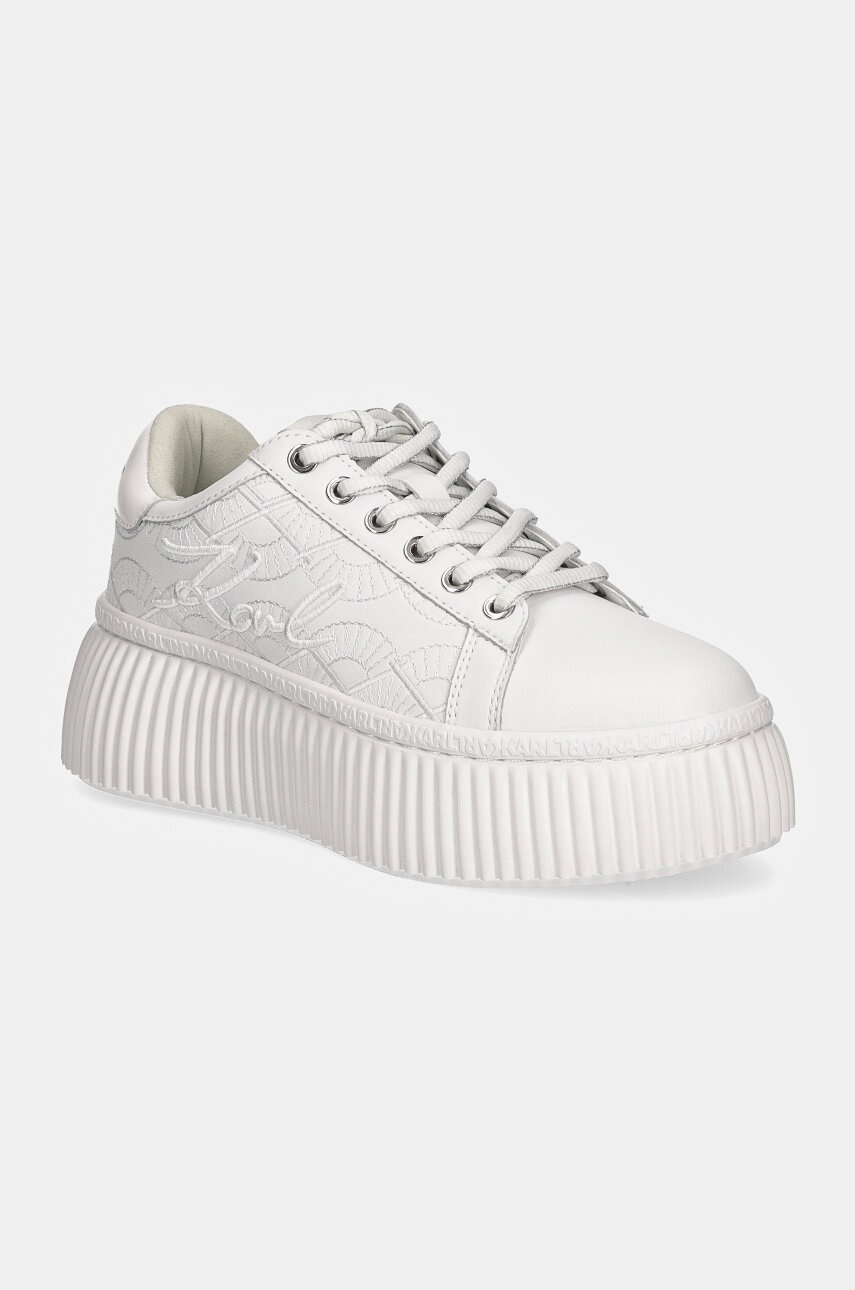 Karl Lagerfeld sneakers din piele KREEPER culoarea alb, KL42324A