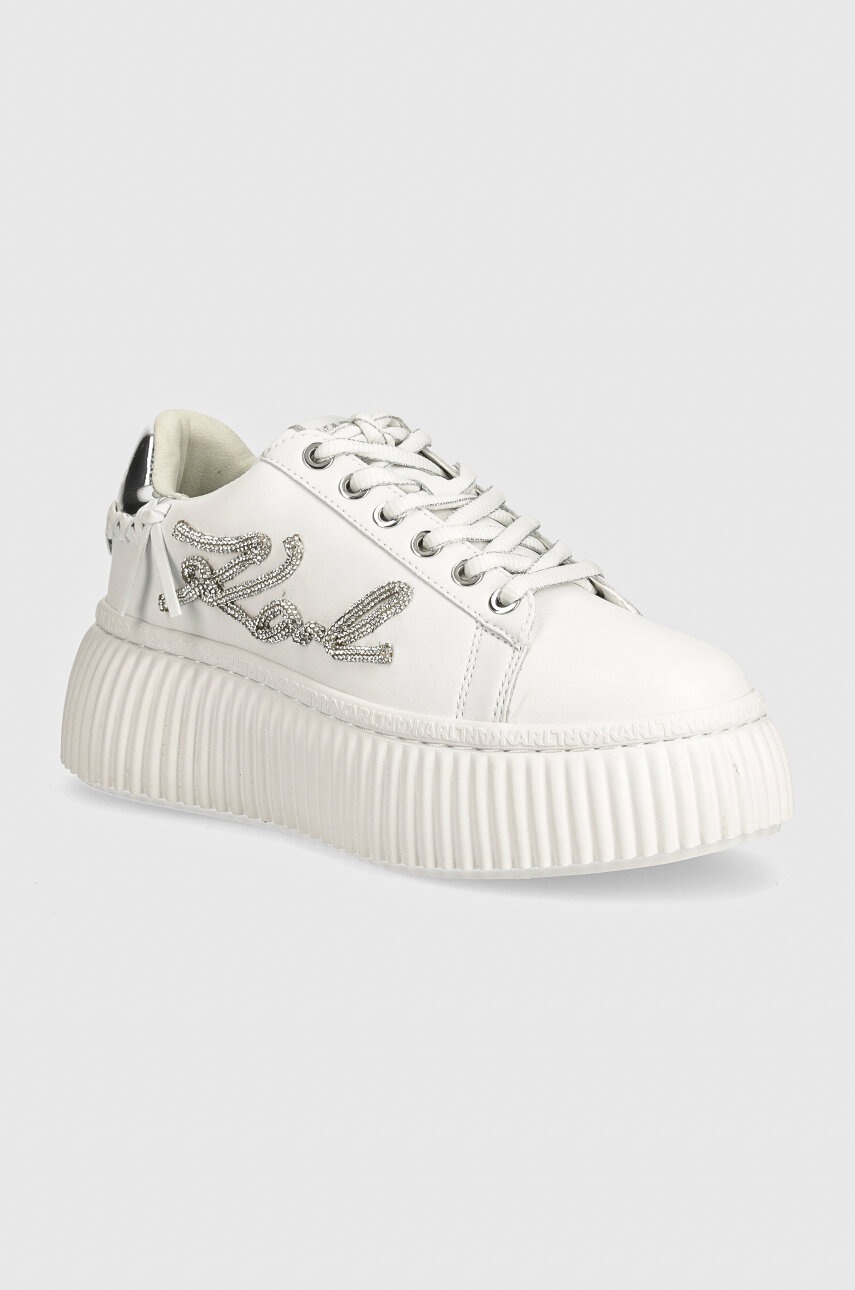 

Кожени маратонки Karl Lagerfeld KREEPER в бяло KL42372G, Бял