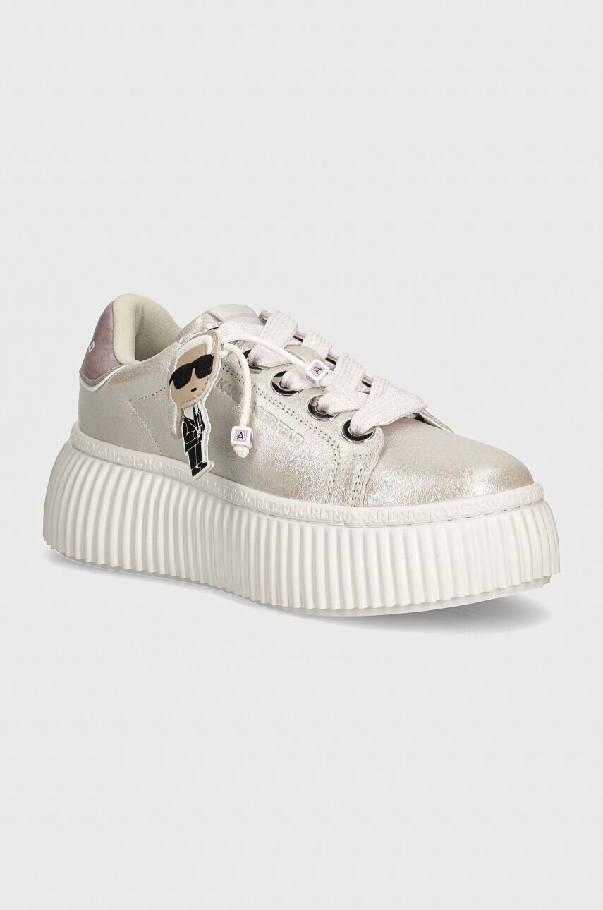 Karl Lagerfeld sneakers din piele KREEPER culoarea argintiu, KL42376N