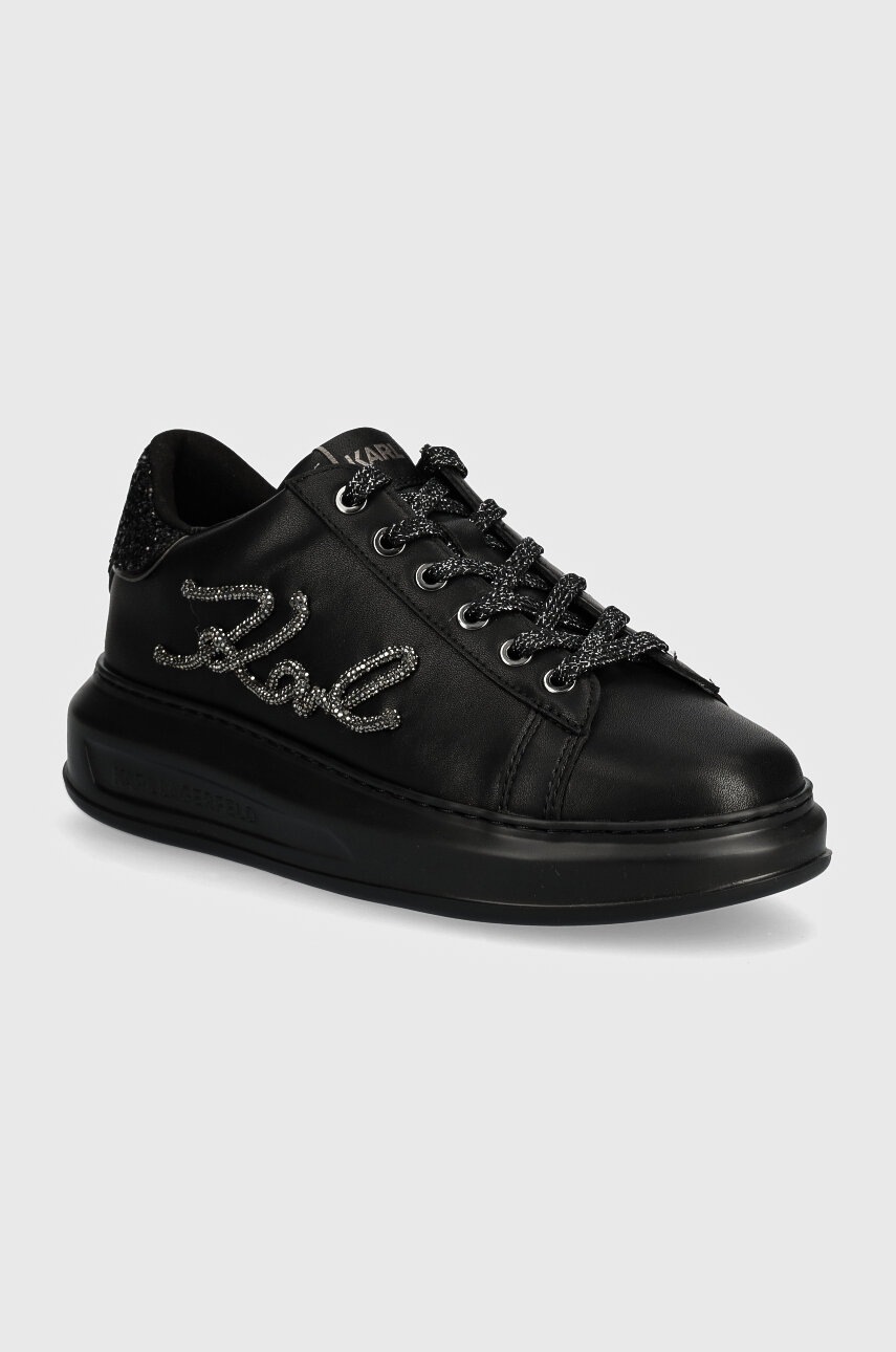 

Кожени маратонки Karl Lagerfeld KAPRI в черно KL62510G, Черен